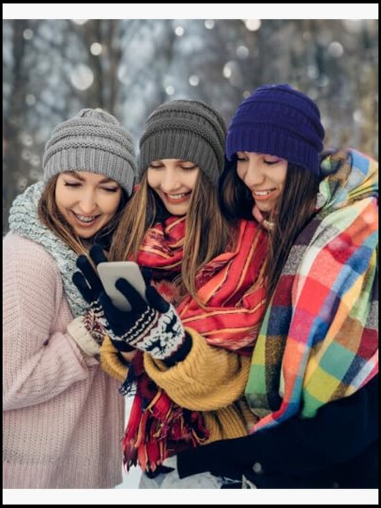 9 Pcs Slouchy Beanies for Women - Winter Hats - Warm Knit Caps main image 5
